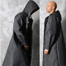 EVA Rain Jacket for Adults, Waterproof and Shockproof with Black Hood for Cycling and Outdoor Hiking L
