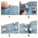 Adjustable Waist Belt Extender for Jeans and Skirts with Pant Clip, Seamless Metal Button Tool