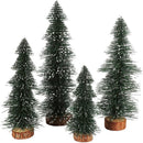 Bottle Brush Trees,Desktop Pine Tree Small Pine Tree with Wooden Bases Christmas Bristle Brush Tree for Xmas Holiday Party Home Tabletop Tree Decor