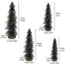 Bottle Brush Trees,Desktop Pine Tree Small Pine Tree with Wooden Bases Christmas Bristle Brush Tree for Xmas Holiday Party Home Tabletop Tree Decor