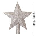 Glitter Christmas Tree Star Topper - 8 Inch Silvery Blue Hollowed-Out Xmas Tree Topper for Holiday Home Decor, Sparkling Tree Top Star Decoration