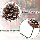 20PCS Christmas Pine Cones Decorations Picks - Snow Pine Cone for Xmas Tree Garland Wreath Ornaments Pinecones Decorating Winter Holidays Home