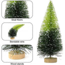 40PCS Mini Christmas Trees, 5 Sizes Artificial Sisal Trees Bottle Brush Xmas Trees with Wooden Base for Xmas Winter Home Table Decoration