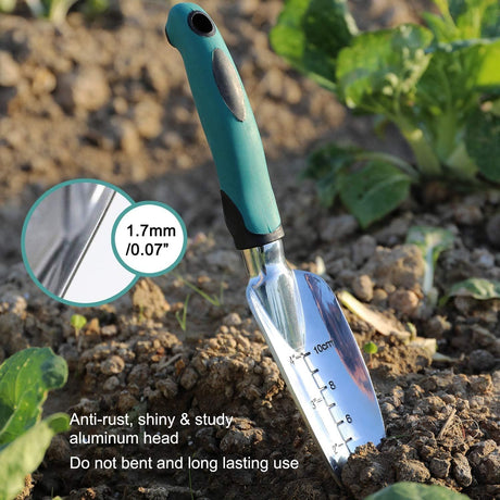 Garden Tools Set, 3 Piece Heavy Duty Gardening Tools Cast Aluminum with Soft Rubberized Non-Slip Handle, Durable Garden Hand Tools