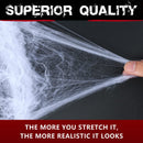Spider Webs Halloween Decorations Bonus with 40 Fake Spiders, Super Stretch Cobwebs for Halloween Indoor and Outdoor
