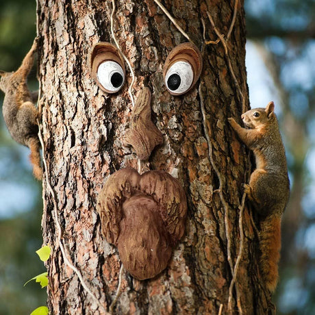 Tree Faces Decor Outdoor, Tree Face Outdoor Statues Old Man Tree Hugger Bark Ghost Face Decoration Funny Yard Art, Tree Decor