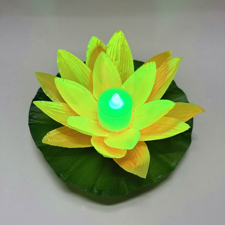 5PCS Solar Power Energy Floating Lotus Flower LED Accent Light for Pool Pond-Wishing Water Lily Candles Light Decorative Floating