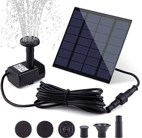 Mini Solar Fountain Pump, Solar Water Pump Power Panel Kit Submersible Brushless for Garden Water Circulation/Pond Fountain