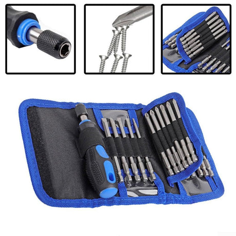 24PCS Screwdriver Bit Set With Quick Release Magnetic Bit Holder Adapter,with Pouch Bag,Screws Nuts Drill Handheld Driver