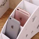 Box Stationery Holder for Desk Desktop Organizer Wood Desktop Container Brush Pot Creative Simple Multi-Function Holder Storage