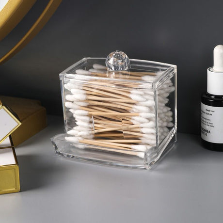 Dispenser Cotton Swab Ball Pad Holder Compact Organizer Bathroom Jars Bathroom Containers Jar Storage Tip Holder