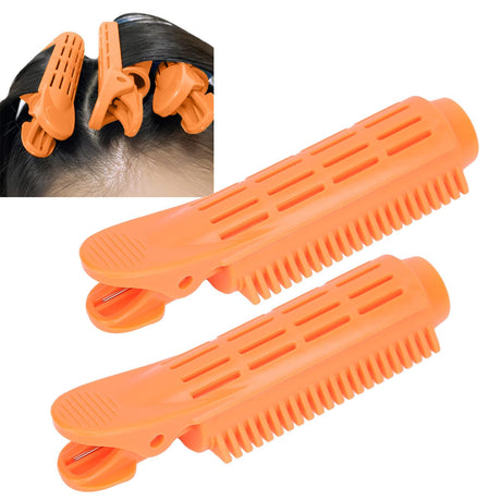 Volumizing Hair Clips, 2 Pack Volume Clips for Roots, Instant Hair Volumizing Clips for Women (2PCS Orange）