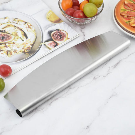 Pizza Rocker Cutter to Easily Cut Through Crusts and Desserts with One Motion, Blade Cover Protects Blade When Stored