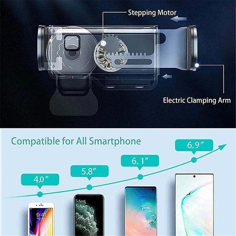 Electric Induction Mobile Phone Holder, New Phone Holder Electric Bracket Suitable for Air Vent Clip Stand Auto Mount Bracke
