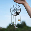 Halloween Pendant Bat Moon Acrylic Window Hanging Pendant, Spooky Bat Suncatcher Wall Art Decoration for Halloween Indoor Outdoo