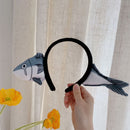 Salted Fish Headband Women Funny Salted Fish Hairband Makeup Headband Wash Face Halloween Hair For Halloween Costume Adults