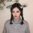 Salted Fish Headband Women Funny Salted Fish Hairband Makeup Headband Wash Face Halloween Hair For Halloween Costume Adults