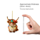 Christmas Highland Cow Ornaments, Funny Cartoon Acrylic Cow Pendants, Personalized Animal Themed Xmas Tree Home Decor