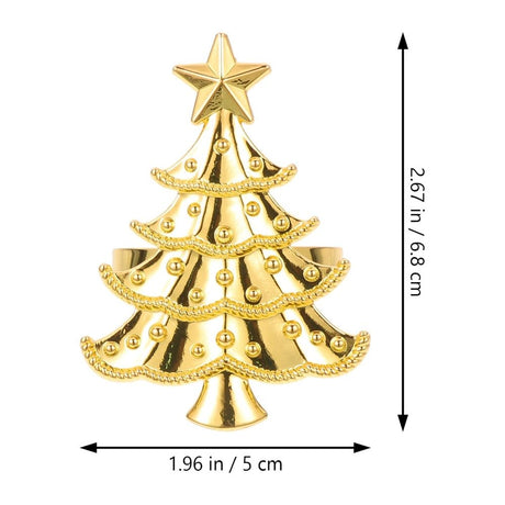 6Pcs Small Xmas Tree Napkin Rings Ornaments Xmas Napkin Buckles Christmas Serviette Buckles
