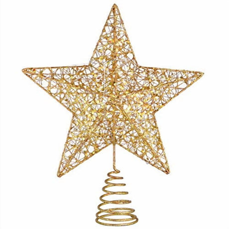 Christmas Tree Star Topper-Golden Xmas Tree Topper Star for Christmas Tree Decoration,25 x 30cm