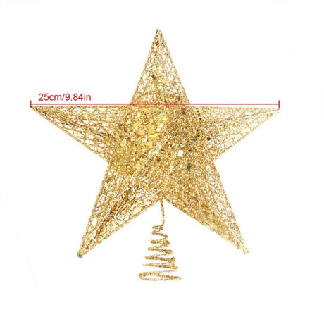 Christmas Tree Toppers,Glitter Gold Star Tree Topper Lighted with 30 LED Lights for Xmas Tree Decorations,Holiday Party Indoor Decor