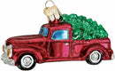 1 pcsPickup Truck with Pine Tree Ornament Xmas Tree Ornament for Christmas Home Holiday Decor Gifts Red