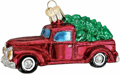 1 pcsPickup Truck with Pine Tree Ornament Xmas Tree Ornament for Christmas Home Holiday Decor Gifts Red