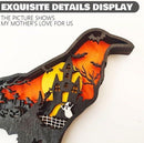 Halloween Wooden Pumpkin Crow Decoration with Light - Creative Decor for Spooky Halloween Party - Indoor Home (Halloween crow)