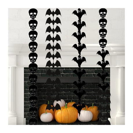 Halloween Non-Woven Bat String-4 Pcs Halloween Decorations, for Decoration Bar Party Holiday Pendant