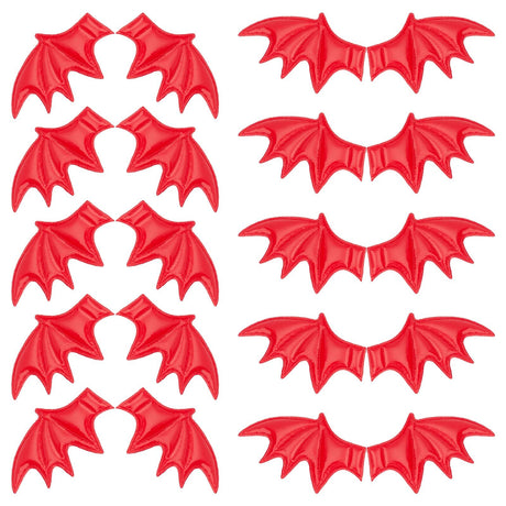 2 Style 20PCS Leather Halloween Bat Wings DIY Crafts Bat Wing Spooky Bats Halloween Decorations for Hair Ornament