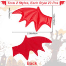 2 Style 20PCS Leather Halloween Bat Wings DIY Crafts Bat Wing Spooky Bats Halloween Decorations for Hair Ornament