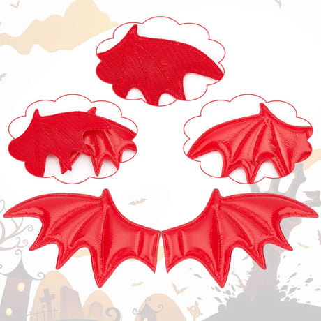 2 Style 20PCS Leather Halloween Bat Wings DIY Crafts Bat Wing Spooky Bats Halloween Decorations for Hair Ornament