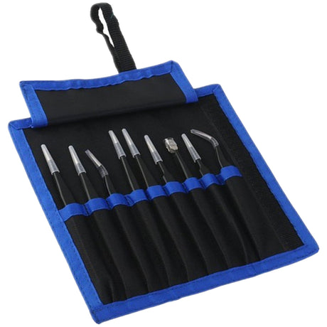9Pcs ESD Tweezers Set Precision Tweezers Set ，Non-magnetic and Anti-Static Stainless Laboratory Work And Used for Beauty Etc