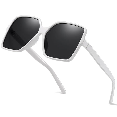 Women's Chic Square Oversized Sunglasses Big Large Wide Fashion Shades for Women Men  UV Protection Statement Piece