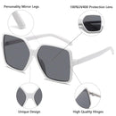 Women's Chic Square Oversized Sunglasses Big Large Wide Fashion Shades for Women Men  UV Protection Statement Piece