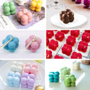 SILICANDO Bubble Candle Silicone Mold, 15 in1 Handmade Soy Wax Mold, 3D Mini Bubble Cube Ball Resin Candle Mold, Mousse Cake