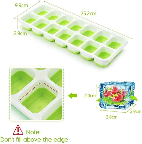 Ice Cube Trays with Lid and Bin Trays for Freezer 4 in1 Multi-function set with Spill-Resistant Cover, BPA Free Durable