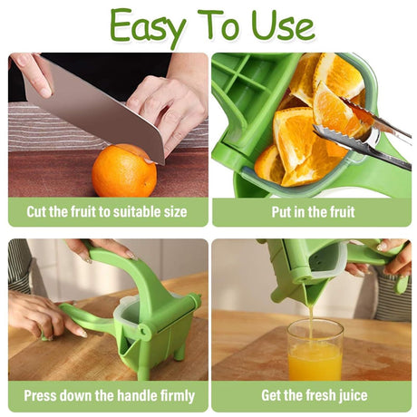 Fruit JuiceSqueezer, Hand Juicer Squeezer, Heavy Duty Manual Fruit Juicer, Orange Squeezer Hand Press (Green)