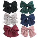 Set of 6 Big Satin Solid 8 Inch Bow Hair Clips Women Barrettes Oversize stylish big bow clips make