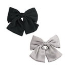 Set of 6 Big Satin Solid 8 Inch Bow Hair Clips Women Barrettes Oversize stylish big bow clips make
