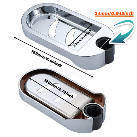 Shower Rail Clip-on Bathroom Soap Holder Soap Dish, Corrosion resistant, ideal for the bathroom or toilet(Fit for 24mm Tube)