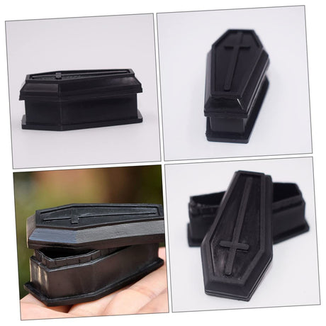 Mini Halloween Coffin, 2pcs Mini Coffin Boxes,Halloween Coffin Prop, Coffin Shaped Treat Box, Candy Box with Lids,Trick or Treat