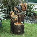 Squirrel/Duck Solar Powered Water Feature Outdoor/Indoor Sculpture, Waterscape Fountain Statue Garden Water Fountain
