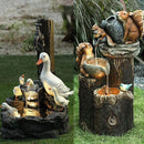 Squirrel/Duck Solar Powered Water Feature Outdoor/Indoor Sculpture, Waterscape Fountain Statue Garden Water Fountain
