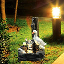 Squirrel/Duck Solar Powered Water Feature Outdoor/Indoor Sculpture, Waterscape Fountain Statue Garden Water Fountain