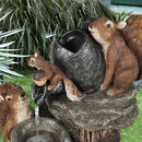 Squirrel/Duck Solar Powered Water Feature Outdoor/Indoor Sculpture, Waterscape Fountain Statue Garden Water Fountain
