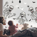 Halloween Window Clings,Skeletons Skull Window Stickers,Halloween Decorations Glass Stickers Wall Decals for Home Party Decoration