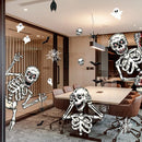 Halloween Window Clings,Skeletons Skull Window Stickers,Halloween Decorations Glass Stickers Wall Decals for Home Party Decoration