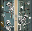 Halloween Window Clings,Skeletons Skull Window Stickers,Halloween Decorations Glass Stickers Wall Decals for Home Party Decoration