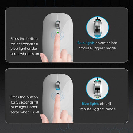 Jiggler Anti-Hibernate Optical Wireless Mouse, Matte Black